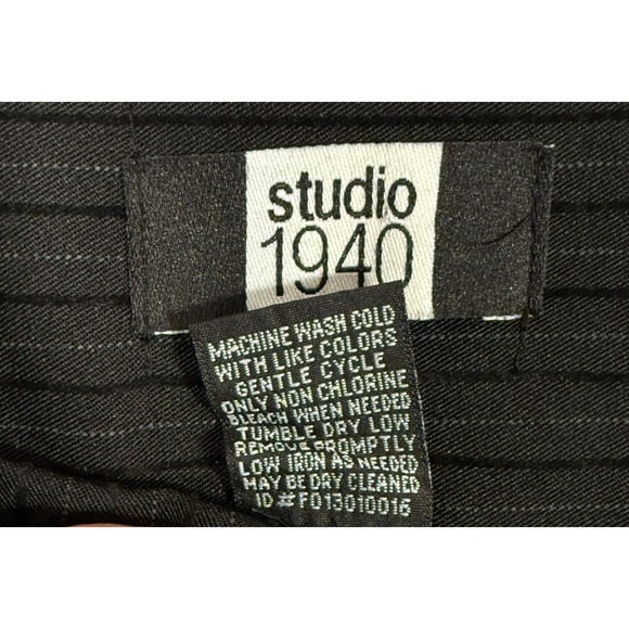 NWOT Studio 1940 Dress Pants Women's (35x32") Black Pinstripes Straight Workwear - Picture 5 of 7